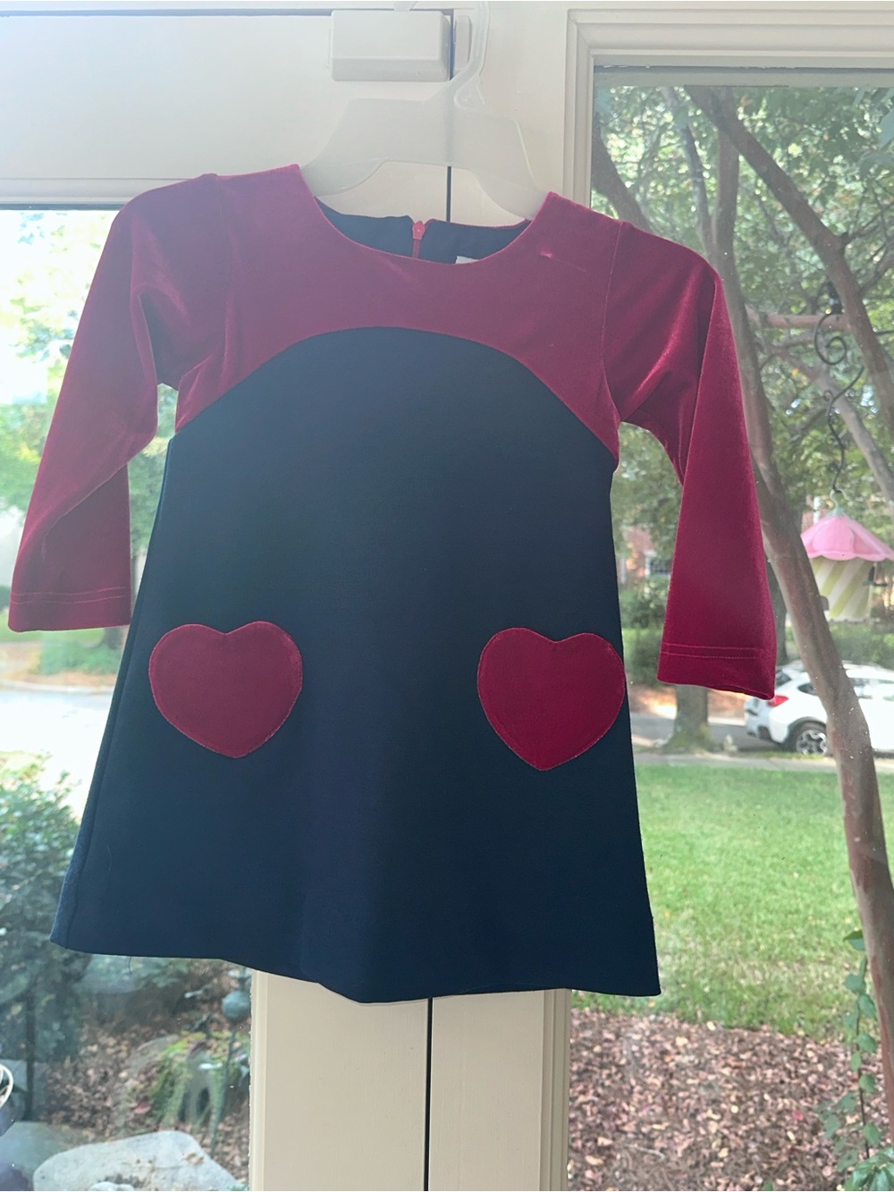 Florence Eiseman navy blue and red heart dress (red is velvet) 4T